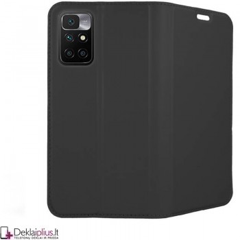 Dux Ducis dirbtinės odos viršelis - juodas (Xiaomi Redmi 10/Redmi 10 (2022 m.)